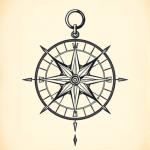 Top View Compass Tattoo