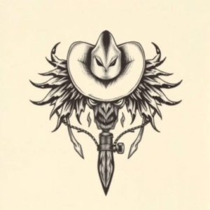 Top View Cowboy Tattoo