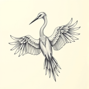 Top View Crane Tattoo