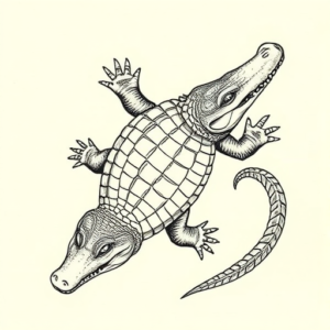 Top View Crocodile Tattoo