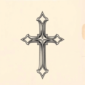 Top View Cross Tattoo