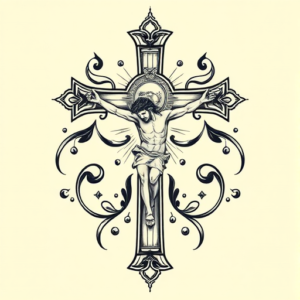 Top View Crucifix Tattoo