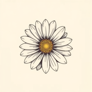 Top View Daisy Tattoo