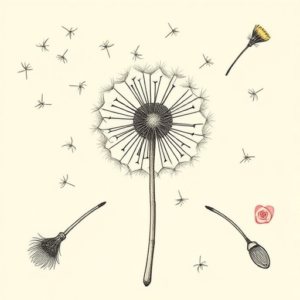 Top View Dandelion Tattoo