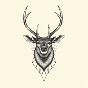 Top View Deer Tattoo