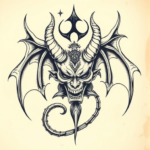 Top View Demon Tattoo