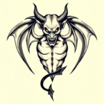 Top View Devil Tattoo