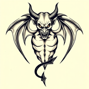 Top View Devil Tattoo