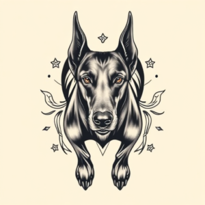 Top View Doberman Tattoo