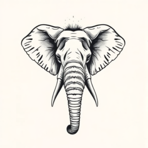 Top View Elephant Tattoo