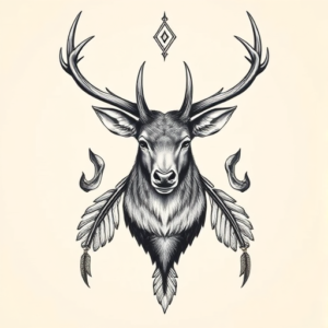 Top View Elk Tattoo