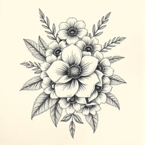 Top View Floral Tattoo