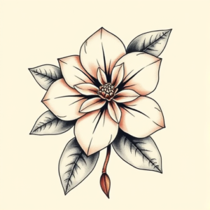 Top View Gardenia Tattoo