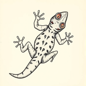 Top View Gecko Tattoo