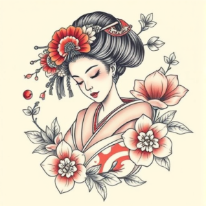 Top View Geisha Tattoo
