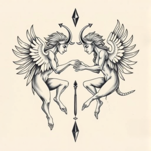 Top View Gemini Tattoo