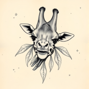 Top View Giraffe Tattoo