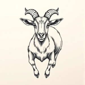Top View Goat Tattoo