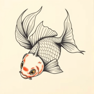 Top View Goldfish Tattoo