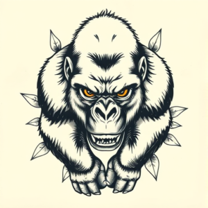 Top View Gorilla Tattoo