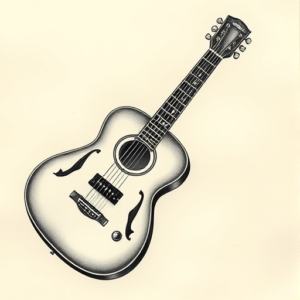 Top View Guitar Tattoo