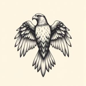 Top View Hawk Tattoo