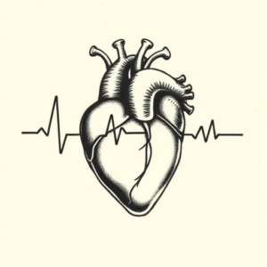 Top View Heartbeat Tattoo