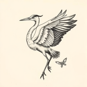 Top View Heron Tattoo