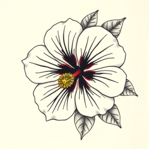 Top View Hibiscus Tattoo