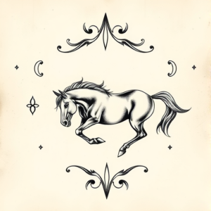 Top View Horse Tattoo