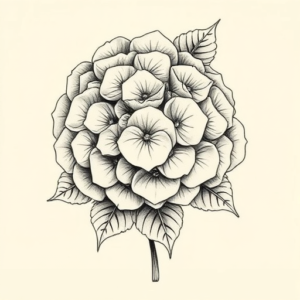 Top View Hydrangea Tattoo