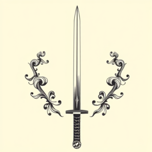 Top View Katana Tattoo