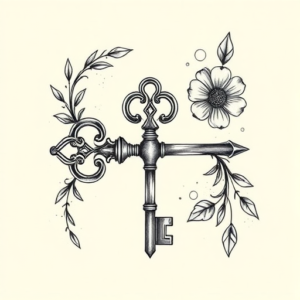 Top View Key Tattoo