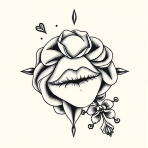 Top View Kiss Tattoo