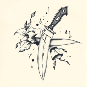 Top View Knife Tattoo