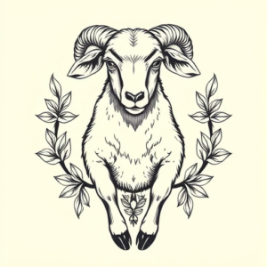 Top View Lamb Tattoo