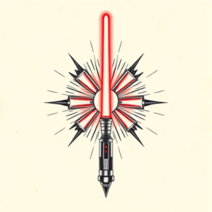 Top View Lightsaber Tattoo