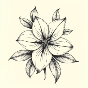 Top View Lily Tattoo
