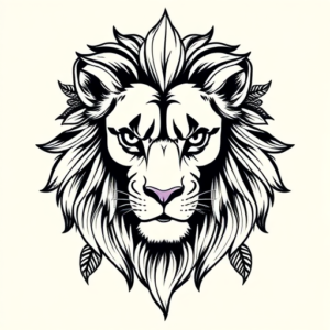 Top View Lioness Tattoo