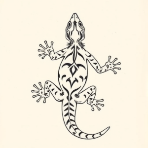 Top View Lizard Tattoo