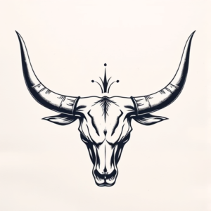 Top View Longhorn Tattoo