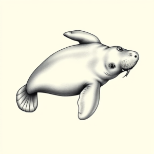 Top View Manatee Tattoo