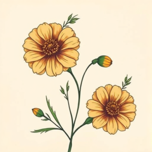 Top View Marigold Tattoo