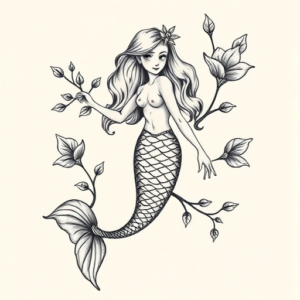 Top View Mermaid Tattoo