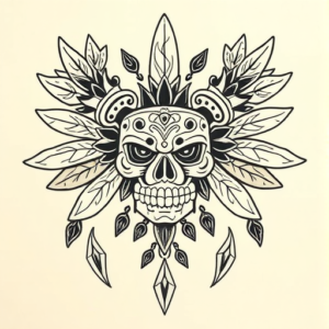 Top View Mictlantecuhtli Tattoo