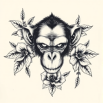 Top View Monkey Tattoo