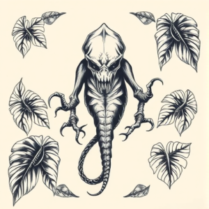 Top View Monstera Tattoo