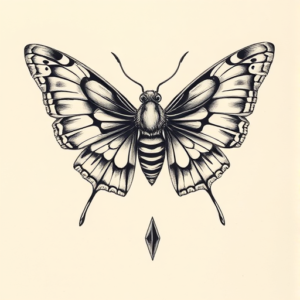 Top View Moth Tattoo