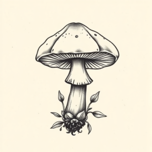 Top View Mushroom Tattoo