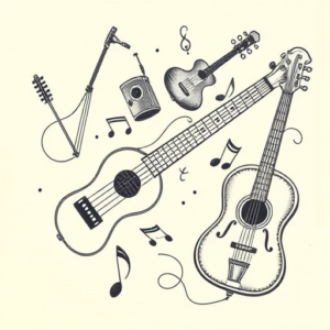 Top View Music Tattoo